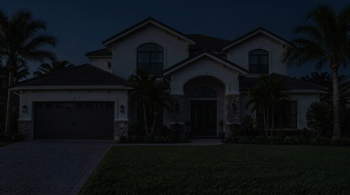 Whole Florida home before Govee-style permanent roofline lighting